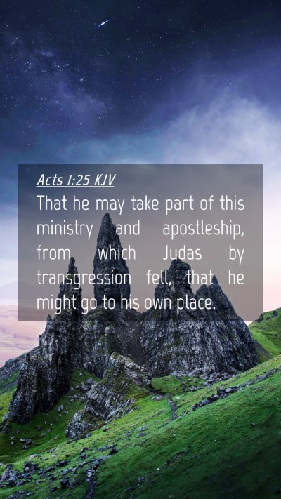 Picture 04 - Acts 1:25 KJV Mobile Phone Wallpaper - That he may take part of this ministry and - Mobile Bible Verse Wallpaper