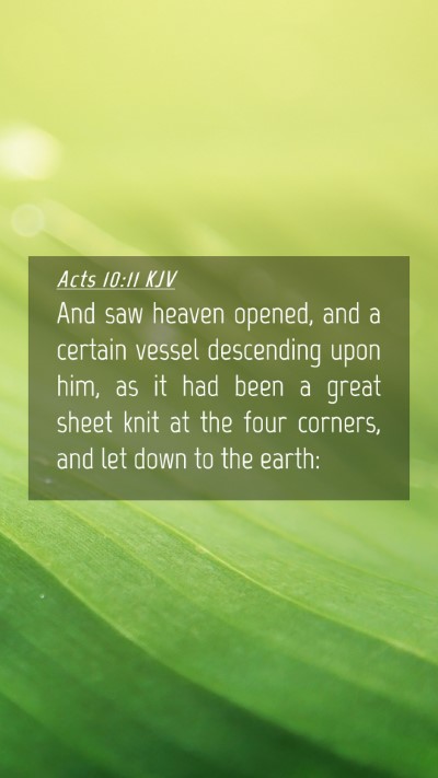 Picture 04 - Acts 10:11 KJV Mobile Phone Wallpaper - And saw heaven opened, and a certain vessel - Mobile Bible Verse Wallpaper