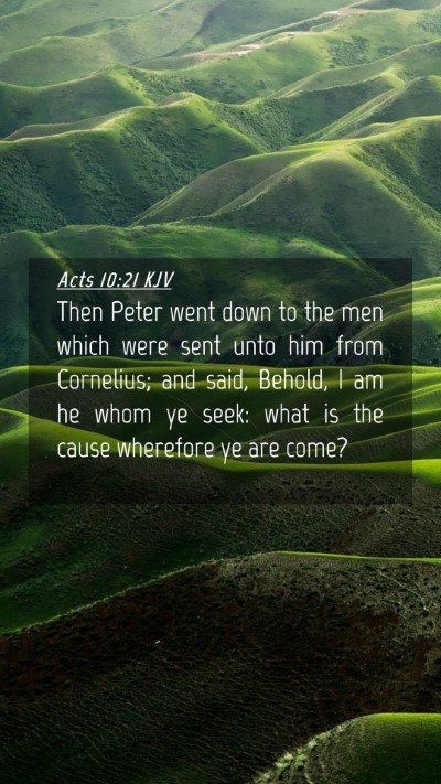 Picture 04 - Acts 10:21 KJV Mobile Phone Wallpaper - Then Peter went down to the men which were sent - Mobile Bible Verse Wallpaper