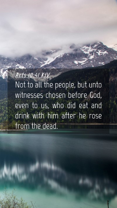 Picture 04 - Acts 10:41 KJV Mobile Phone Wallpaper - Not to all the people, but unto witnesses chosen - Mobile Bible Verse Wallpaper