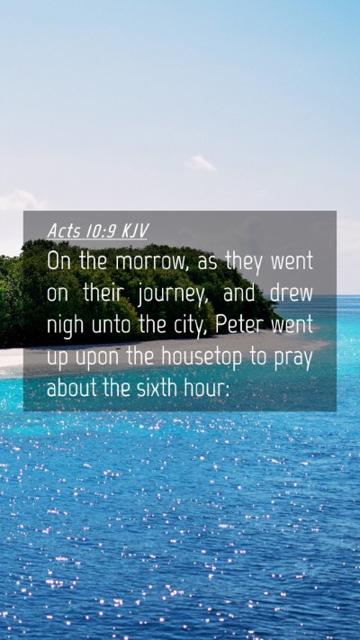 Picture 04 - Acts 10:9 KJV Mobile Phone Wallpaper - On the morrow, as they went on their journey, and - Mobile Bible Verse Wallpaper