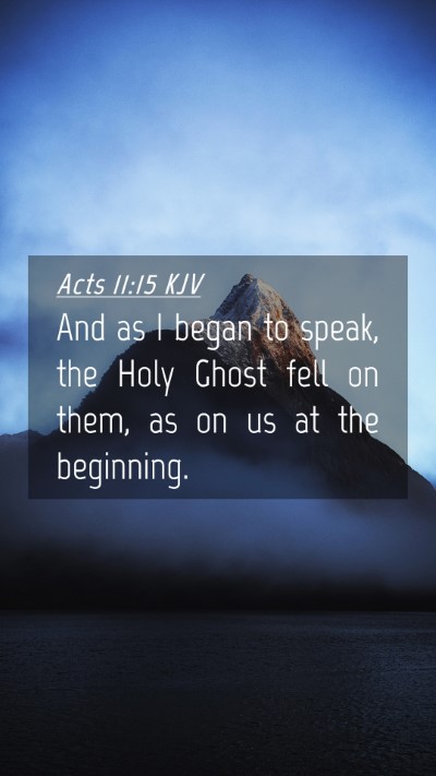 Picture 04 - Acts 11:15 KJV Mobile Phone Wallpaper - And as I began to speak, the Holy Ghost fell on - Mobile Bible Verse Wallpaper