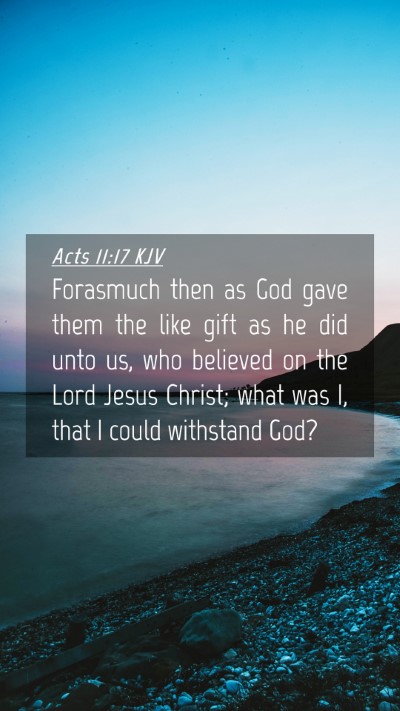 Picture 04 - Acts 11:17 KJV Mobile Phone Wallpaper - Forasmuch then as God gave them the like gift as - Mobile Bible Verse Wallpaper