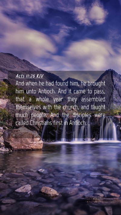 Picture 04 - Acts 11:26 KJV Mobile Phone Wallpaper - And when he had found him, he brought him unto - Mobile Bible Verse Wallpaper
