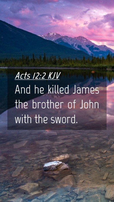 Picture 04 - Acts 12:2 KJV Mobile Phone Wallpaper - And he killed James the brother of John with the - Mobile Bible Verse Wallpaper