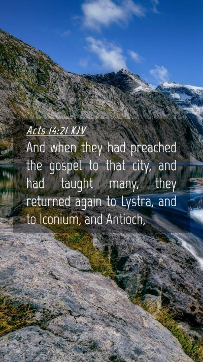 Picture 04 - Acts 14:21 KJV Mobile Phone Wallpaper - And when they had preached the gospel to that - Mobile Bible Verse Wallpaper