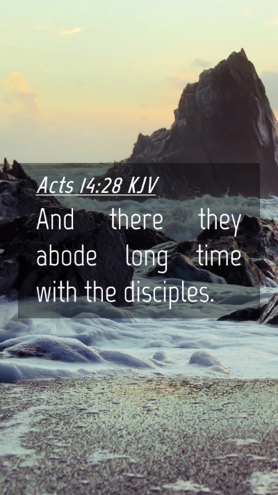 Picture 04 - Acts 14:28 KJV Mobile Phone Wallpaper - And there they abode long time with the - Mobile Bible Verse Wallpaper