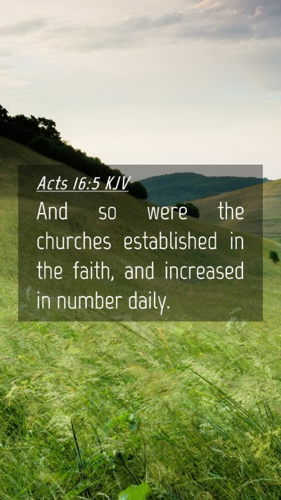 Picture 04 - Acts 16:5 KJV Mobile Phone Wallpaper - And so were the churches established in the - Mobile Bible Verse Wallpaper