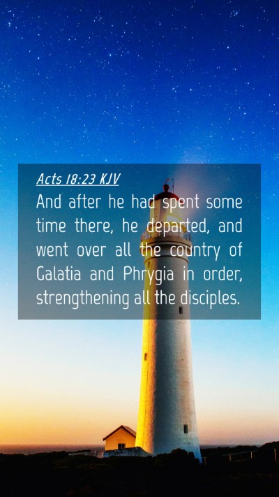 Picture 04 - Acts 18:23 KJV Mobile Phone Wallpaper - And after he had spent some time there, he - Mobile Bible Verse Wallpaper