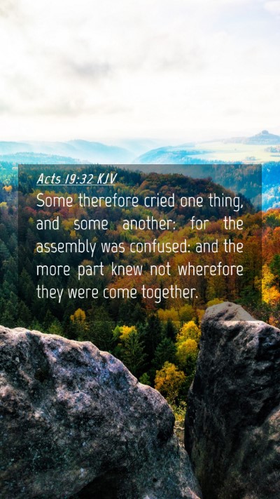 Picture 04 - Acts 19:32 KJV Mobile Phone Wallpaper - Some therefore cried one thing, and some another: - Mobile Bible Verse Wallpaper