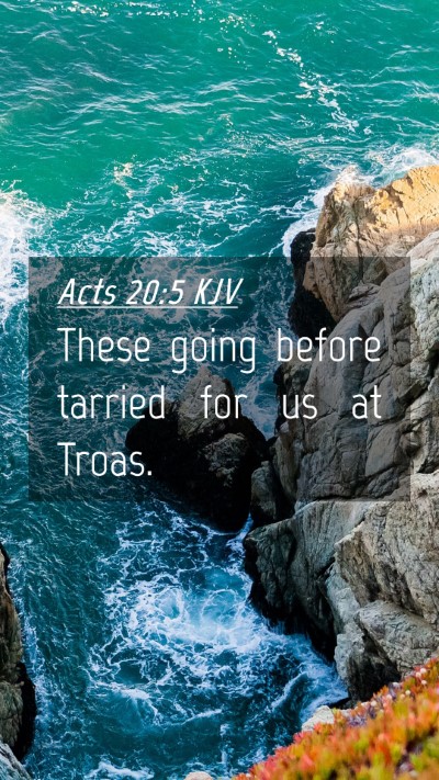 Picture 04 - Acts 20:5 KJV Mobile Phone Wallpaper - These going before tarried for us at - Mobile Bible Verse Wallpaper