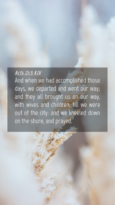 Picture 04 - Acts 21:5 KJV Mobile Phone Wallpaper - And when we had accomplished those days, we - Mobile Bible Verse Wallpaper