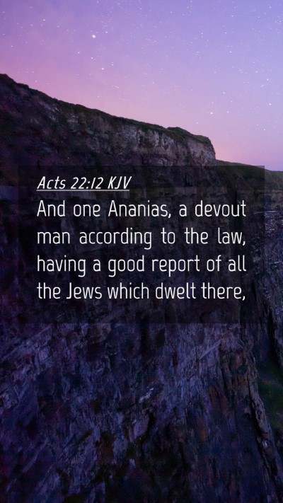 Picture 04 - Acts 22:12 KJV Mobile Phone Wallpaper - And one Ananias, a devout man according to the - Mobile Bible Verse Wallpaper
