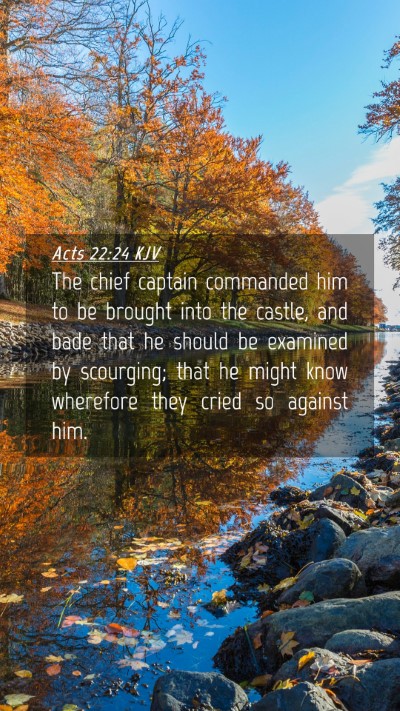 Picture 04 - Acts 22:24 KJV Mobile Phone Wallpaper - The chief captain commanded him to be brought - Mobile Bible Verse Wallpaper