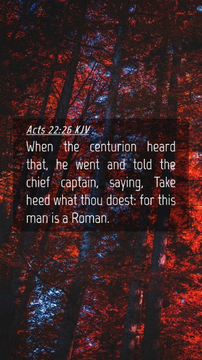 Picture 04 - Acts 22:26 KJV Mobile Phone Wallpaper - When the centurion heard that, he went and told - Mobile Bible Verse Wallpaper