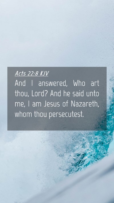 Picture 04 - Acts 22:8 KJV Mobile Phone Wallpaper - And I answered, Who art thou, Lord? And he said - Mobile Bible Verse Wallpaper