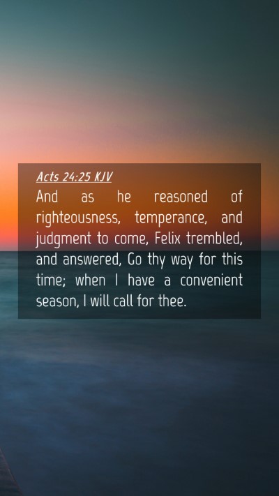 Picture 04 - Acts 24:25 KJV Mobile Phone Wallpaper - And as he reasoned of righteousness, temperance, - Mobile Bible Verse Wallpaper