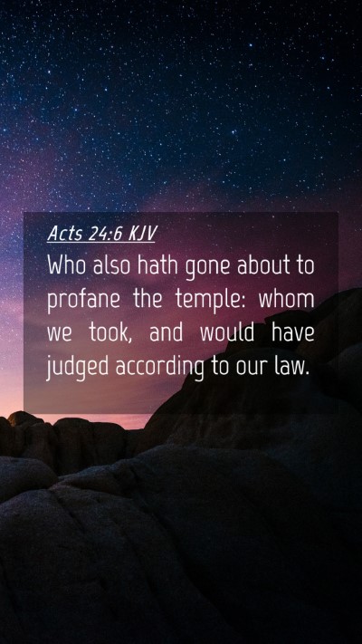 Picture 04 - Acts 24:6 KJV Mobile Phone Wallpaper - Who also hath gone about to profane the temple: - Mobile Bible Verse Wallpaper