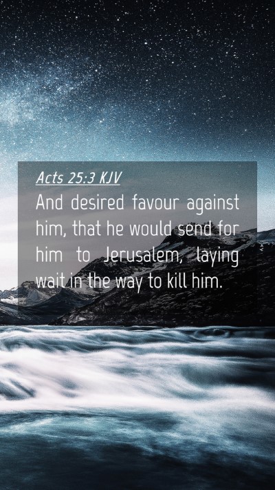 Picture 04 - Acts 25:3 KJV Mobile Phone Wallpaper - And desired favour against him, that he would - Mobile Bible Verse Wallpaper