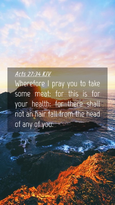 Picture 04 - Acts 27:34 KJV Mobile Phone Wallpaper - Wherefore I pray you to take some meat: for this - Mobile Bible Verse Wallpaper
