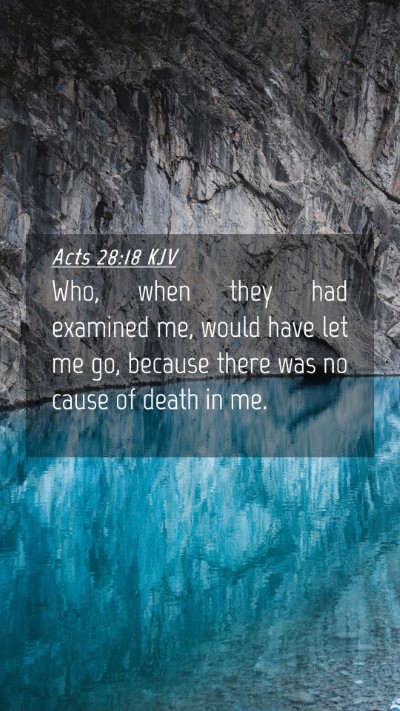 Picture 04 - Acts 28:18 KJV Mobile Phone Wallpaper - Who, when they had examined me, would have let me - Mobile Bible Verse Wallpaper
