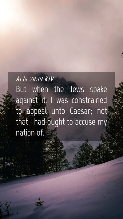 Picture 04 - Acts 28:19 KJV Mobile Phone Wallpaper - But when the Jews spake against it, I was - Mobile Bible Verse Wallpaper