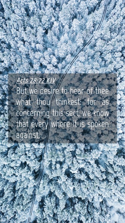 Picture 04 - Acts 28:22 KJV Mobile Phone Wallpaper - But we desire to hear of thee what thou thinkest: - Mobile Bible Verse Wallpaper