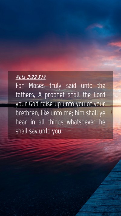 Picture 04 - Acts 3:22 KJV Mobile Phone Wallpaper - For Moses truly said unto the fathers, A prophet - Mobile Bible Verse Wallpaper
