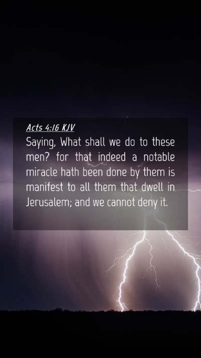 Picture 04 - Acts 4:16 KJV Mobile Phone Wallpaper - Saying, What shall we do to these men? for that - Mobile Bible Verse Wallpaper
