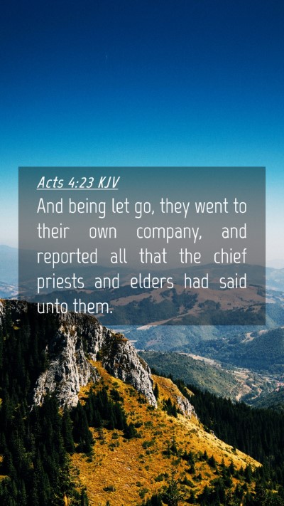 Picture 04 - Acts 4:23 KJV Mobile Phone Wallpaper - And being let go, they went to their own company, - Mobile Bible Verse Wallpaper
