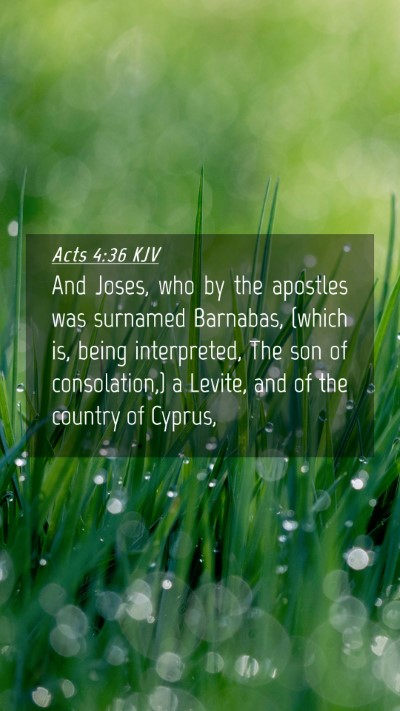 Picture 04 - Acts 4:36 KJV Mobile Phone Wallpaper - And Joses, who by the apostles was surnamed - Mobile Bible Verse Wallpaper