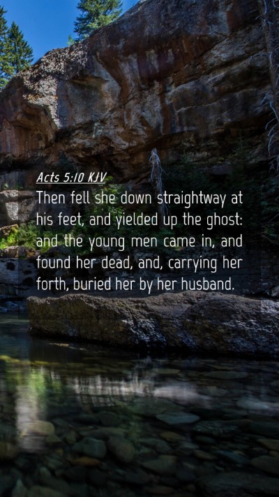 Picture 04 - Acts 5:10 KJV Mobile Phone Wallpaper - Then fell she down straightway at his feet, and - Mobile Bible Verse Wallpaper