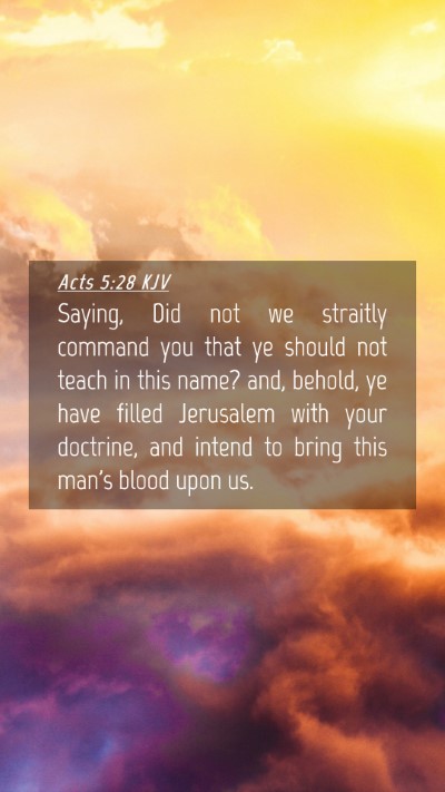 Picture 04 - Acts 5:28 KJV Mobile Phone Wallpaper - Saying, Did not we straitly command you that ye - Mobile Bible Verse Wallpaper