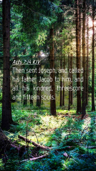 Picture 04 - Acts 7:14 KJV Mobile Phone Wallpaper - Then sent Joseph, and called his father Jacob to - Mobile Bible Verse Wallpaper