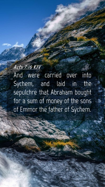 Picture 04 - Acts 7:16 KJV Mobile Phone Wallpaper - And were carried over into Sychem, and laid in - Mobile Bible Verse Wallpaper