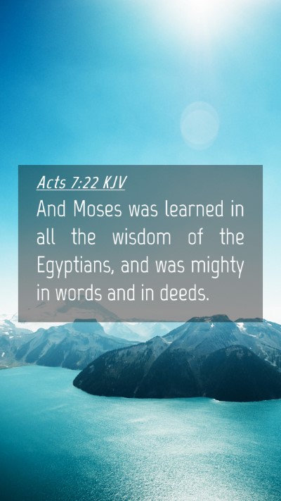 Picture 04 - Acts 7:22 KJV Mobile Phone Wallpaper - And Moses was learned in all the wisdom of the - Mobile Bible Verse Wallpaper