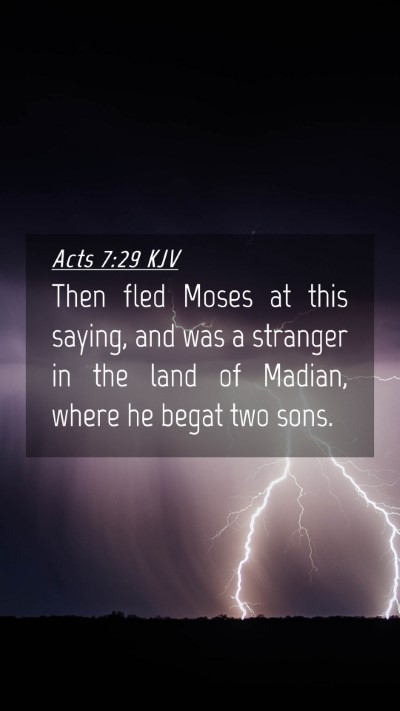 Picture 04 - Acts 7:29 KJV Mobile Phone Wallpaper - Then fled Moses at this saying, and was a - Mobile Bible Verse Wallpaper