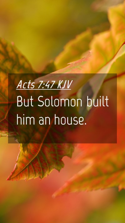 Picture 04 - Acts 7:47 KJV Mobile Phone Wallpaper - But Solomon built him an - Mobile Bible Verse Wallpaper