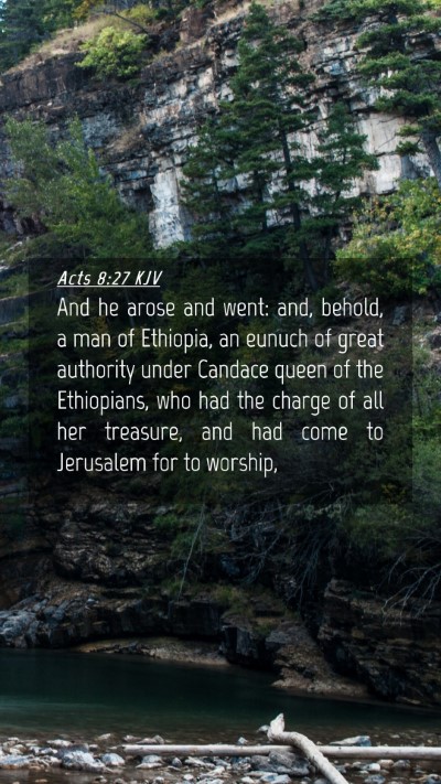 Picture 04 - Acts 8:27 KJV Mobile Phone Wallpaper - And he arose and went: and, behold, a man of - Mobile Bible Verse Wallpaper