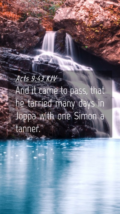 Picture 04 - Acts 9:43 KJV Mobile Phone Wallpaper - And it came to pass, that he tarried many days in - Mobile Bible Verse Wallpaper