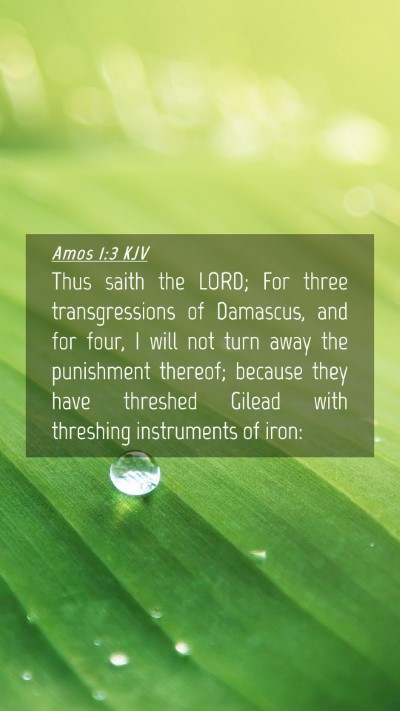 Picture 04 - Amos 1:3 KJV Mobile Phone Wallpaper - Thus saith the LORD; For three transgressions of - Mobile Bible Verse Wallpaper