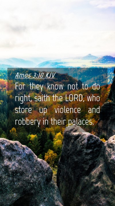 Picture 04 - Amos 3:10 KJV Mobile Phone Wallpaper - For they know not to do right, saith the LORD, - Mobile Bible Verse Wallpaper