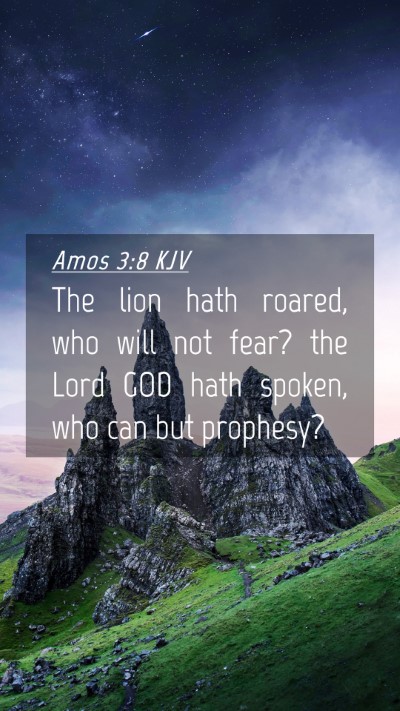 Picture 04 - Amos 3:8 KJV Mobile Phone Wallpaper - The lion hath roared, who will not fear? the Lord - Mobile Bible Verse Wallpaper