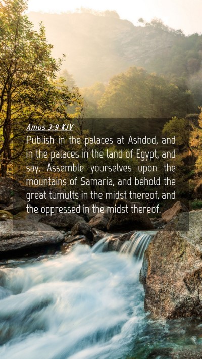 Picture 04 - Amos 3:9 KJV Mobile Phone Wallpaper - Publish in the palaces at Ashdod, and in the - Mobile Bible Verse Wallpaper