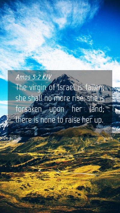 Picture 04 - Amos 5:2 KJV Mobile Phone Wallpaper - The virgin of Israel is fallen; she shall no more - Mobile Bible Verse Wallpaper