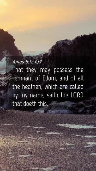 Picture 04 - Amos 9:12 KJV Mobile Phone Wallpaper - That they may possess the remnant of Edom, and of - Mobile Bible Verse Wallpaper