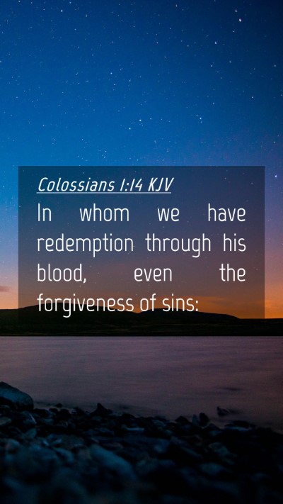 Picture 04 - Colossians 1:14 KJV Mobile Phone Wallpaper - In whom we have redemption through his blood, - Mobile Bible Verse Wallpaper