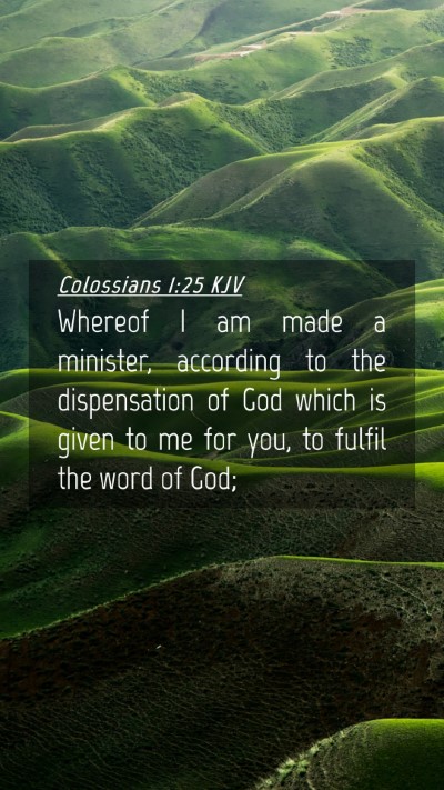Picture 04 - Colossians 1:25 KJV Mobile Phone Wallpaper - Whereof I am made a minister, according to the - Mobile Bible Verse Wallpaper