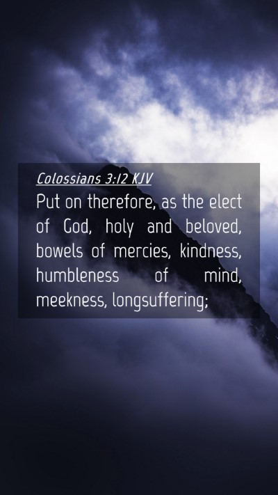 Picture 04 - Colossians 3:12 KJV Mobile Phone Wallpaper - Put on therefore, as the elect of God, holy and - Mobile Bible Verse Wallpaper