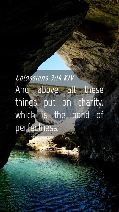 Picture 04 - Colossians 3:14 KJV Mobile Phone Wallpaper - And above all these things put on charity, which - Mobile Bible Verse Wallpaper